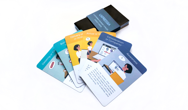 Customer journey stages cheat cards