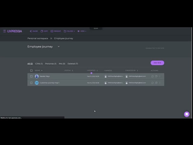 Importing journey maps as table data to UXPressia