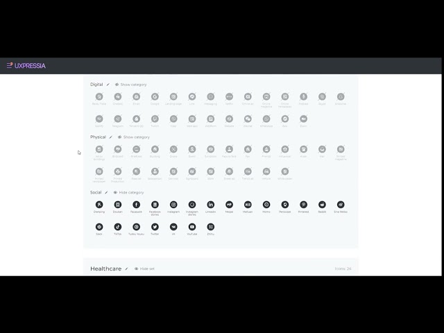 Hiding icons in UXPressia