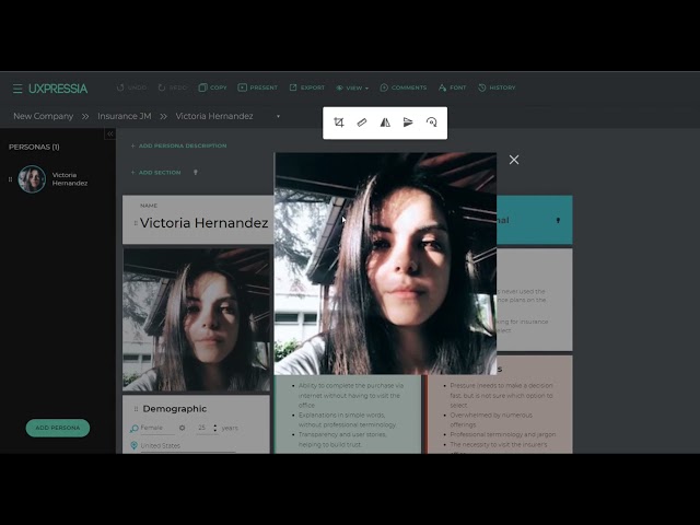 Image editing in UXPressia