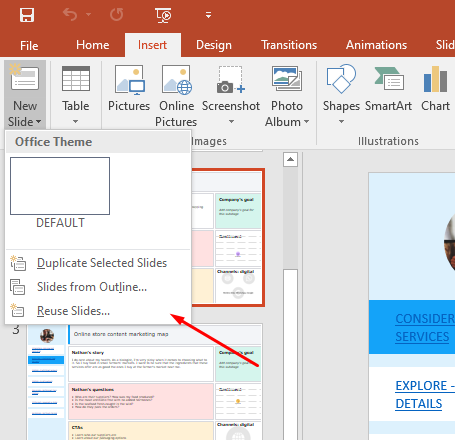 reusing PowerPoint slides