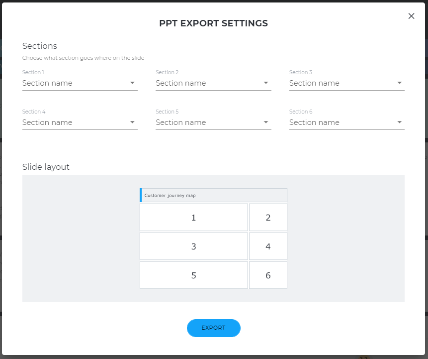 PowerPoint presentation export in UXPressia