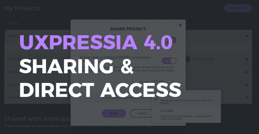 UXPressia sharing and direct access