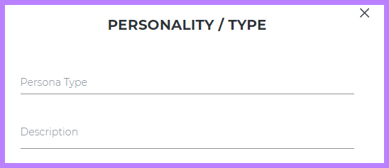 Placeholders for custom personality types