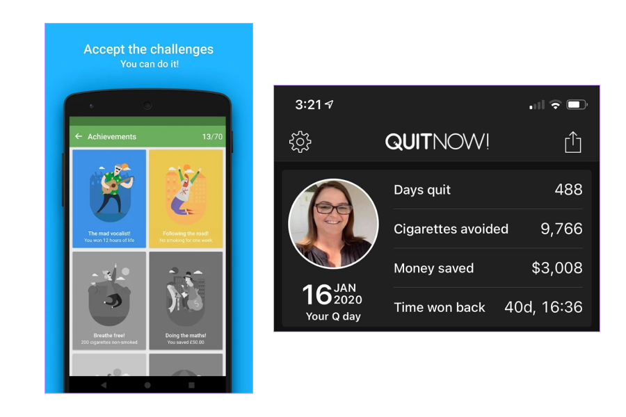 The QuitNow app