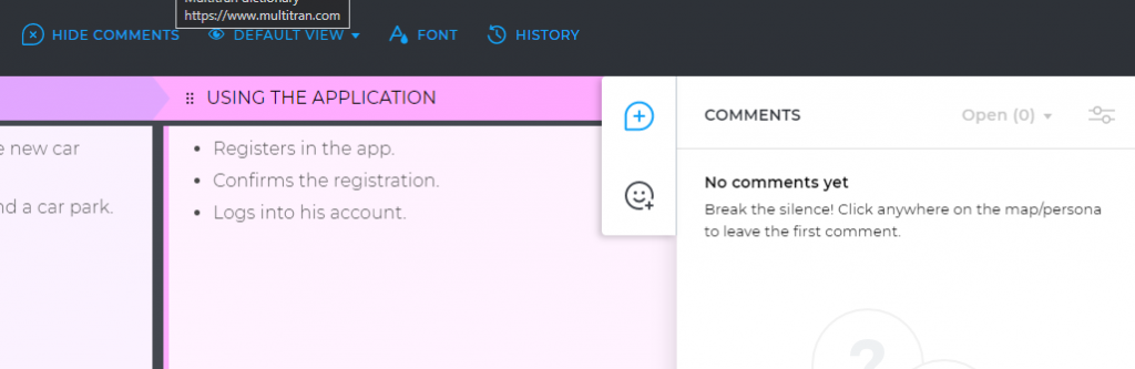 Switch to the commenting mode to participate in a dialogue with your team