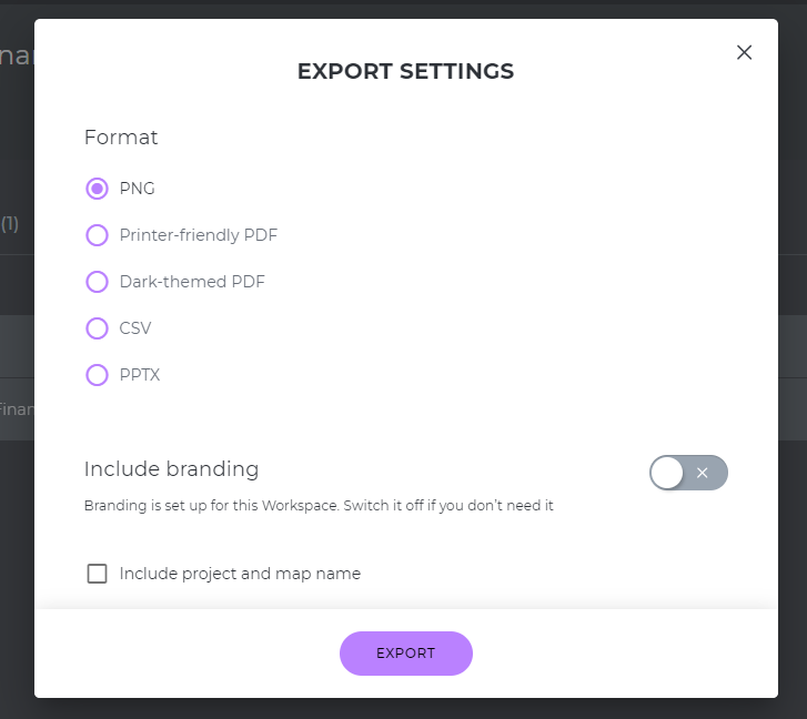 Artifacts export settings
