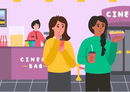 Cinema customer journey: Buying food stage