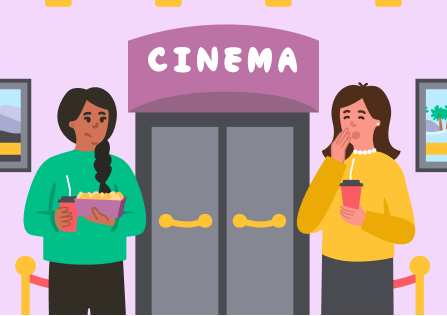 cinema customer journey: Waiting and looking around stage