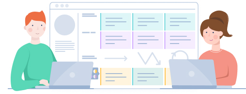 collaborating on a journey map