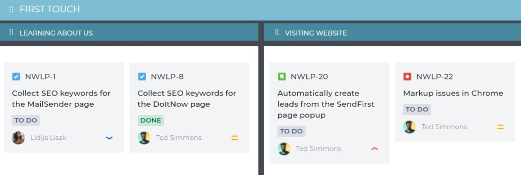 Jira issues added to a customer journey map