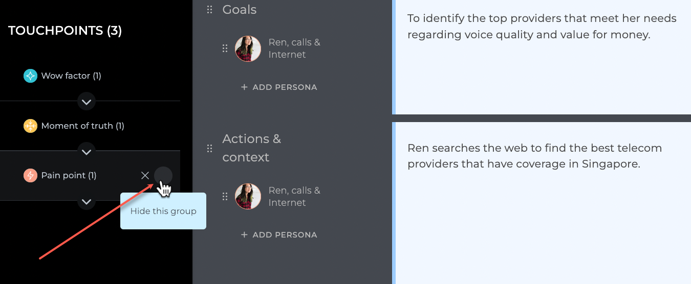 filtering by touchpoints