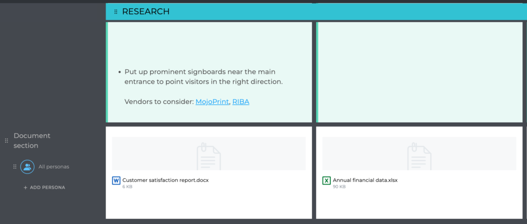 documents section example