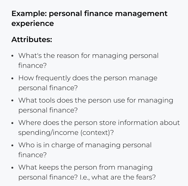 attributes example to build a persona