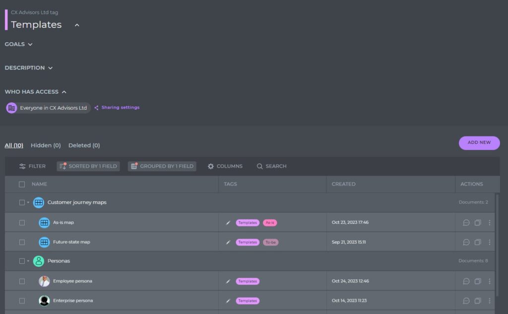 customer journey template repository