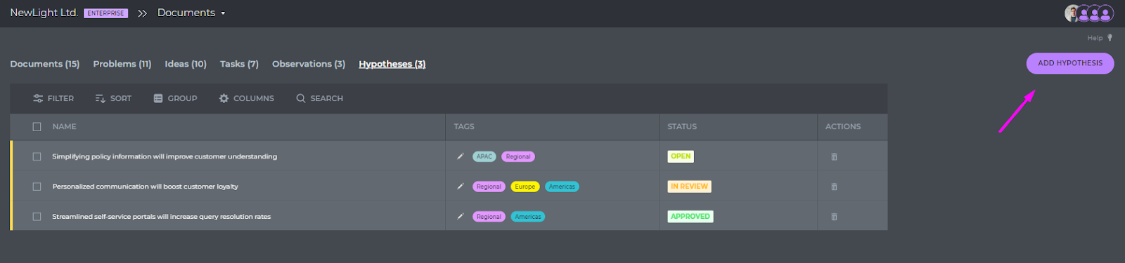 create chunks on the dashboard