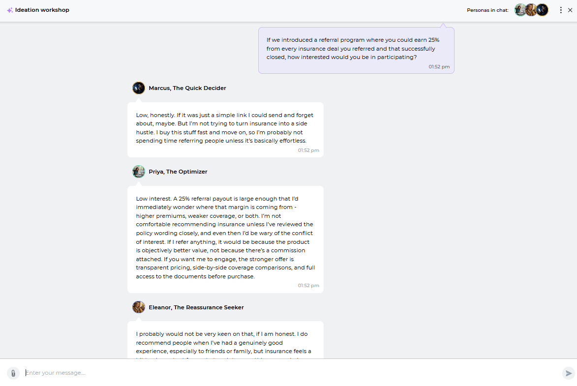 example of the AI focus group