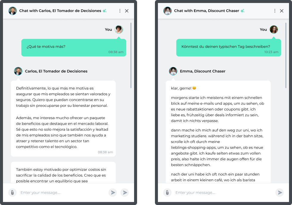 AI chat simulating personas