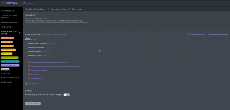 worskpace reports with AI insights