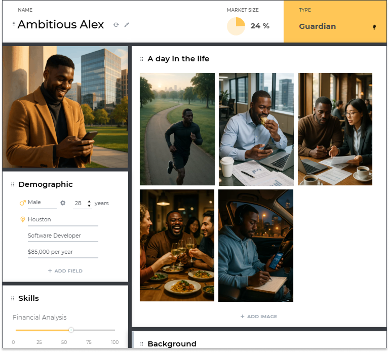 ai-generated storyboard with a day in the life