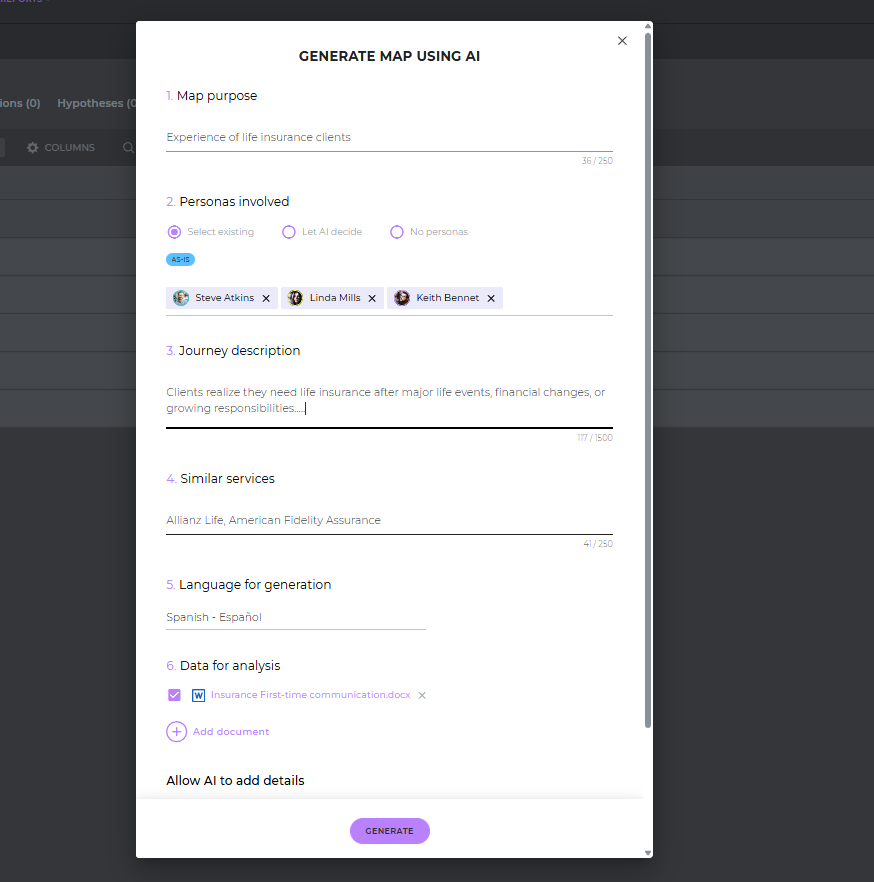 generate a journey map using ai