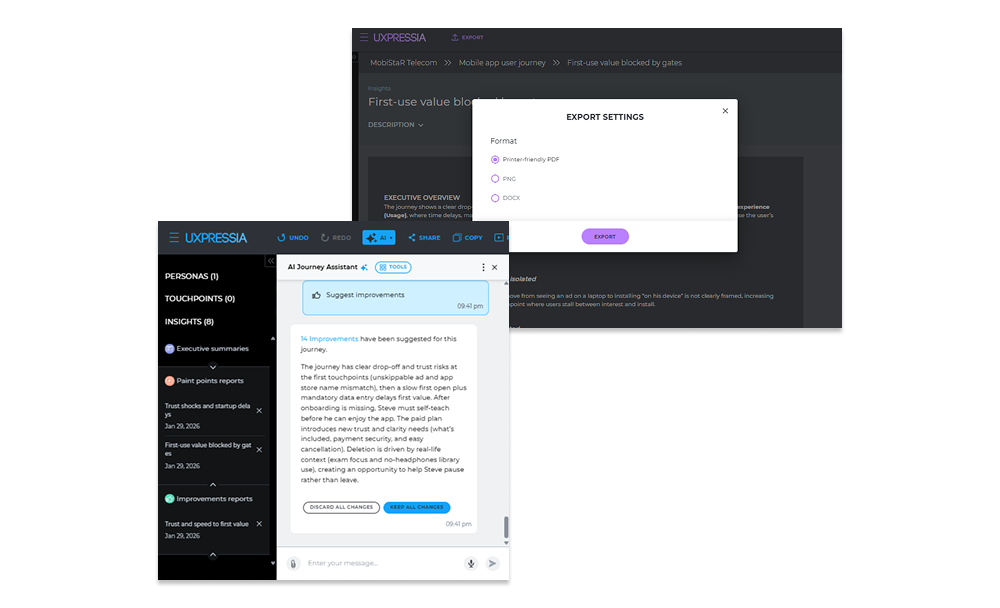 problems insight one-pager by AI Journey Assistant