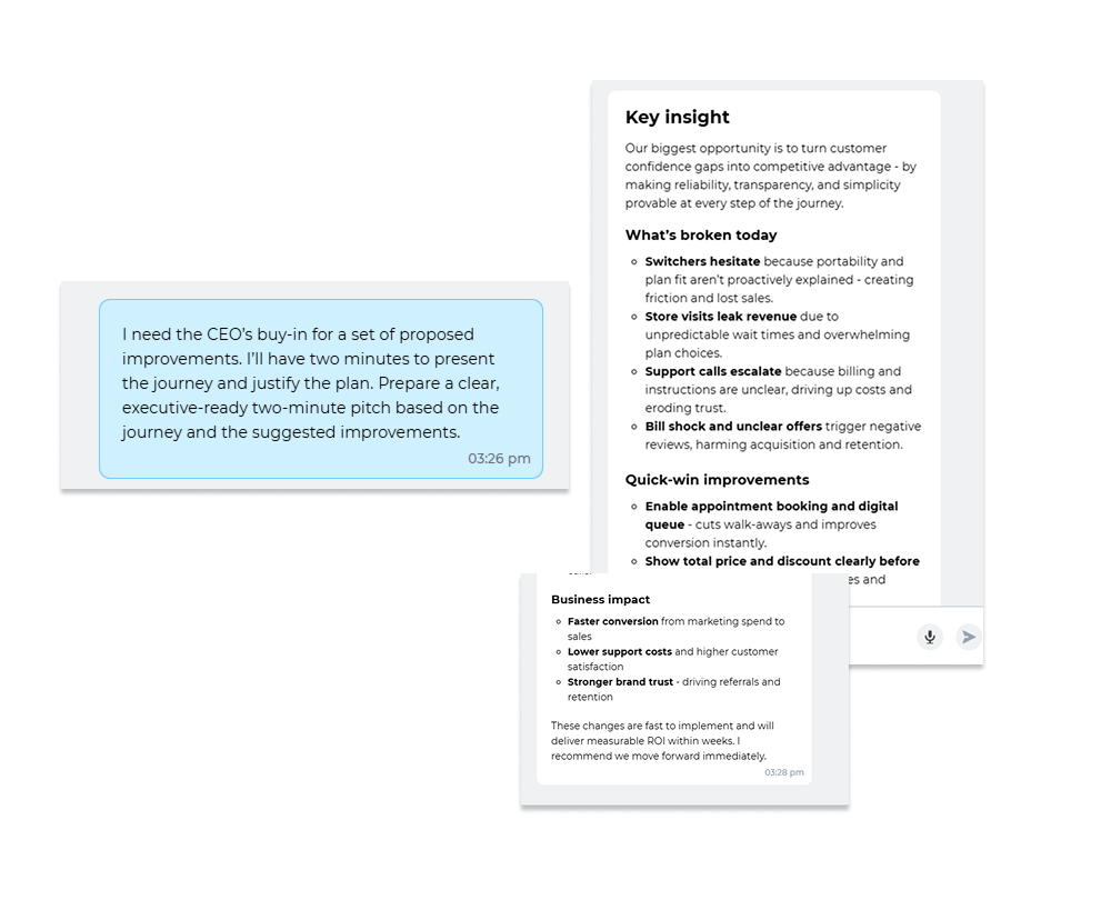 sales pitch based on map prepared by AI Journey Assistant