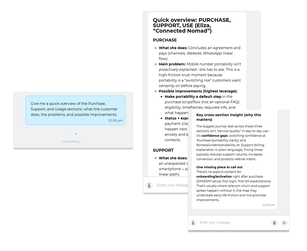 quick customer journey overview provided by AI Journey Assistant