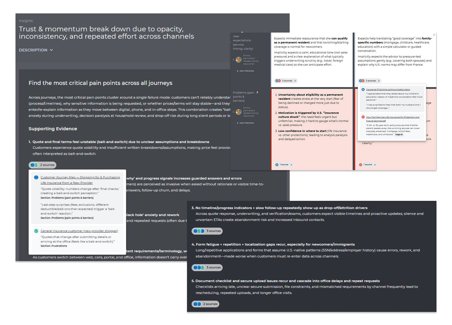 trace AI findngs back to sources in UXPressia