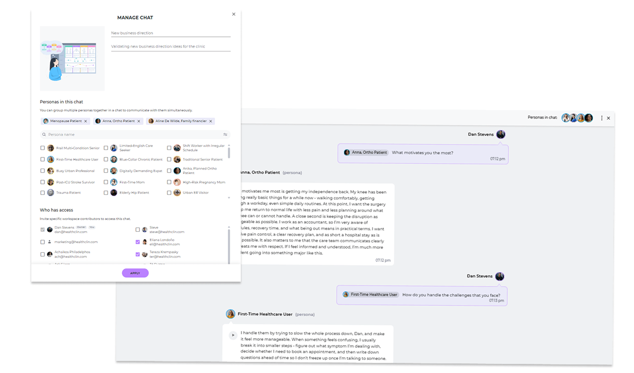 group persona chat with multiple users
